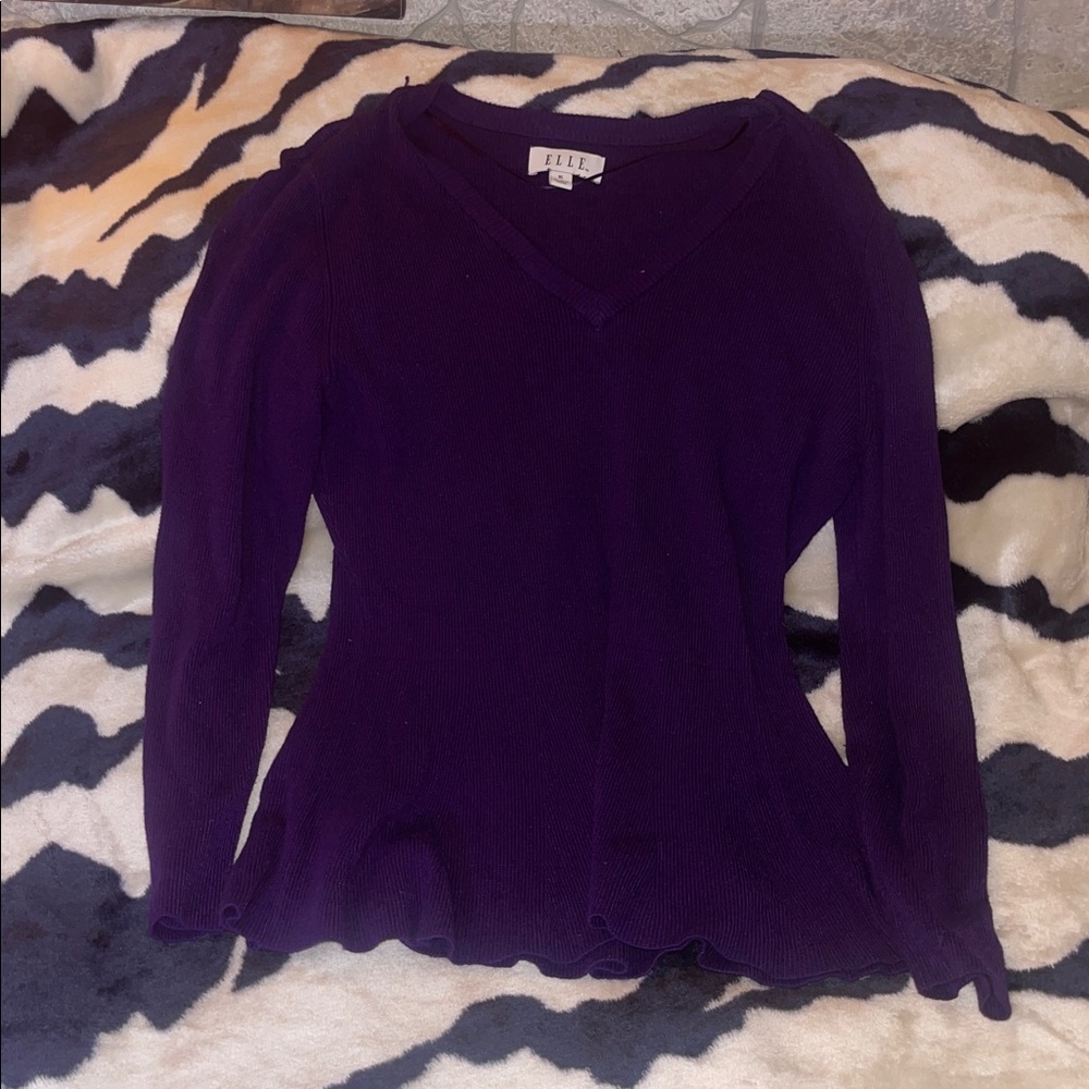 Elle Deep Purple Knit Top